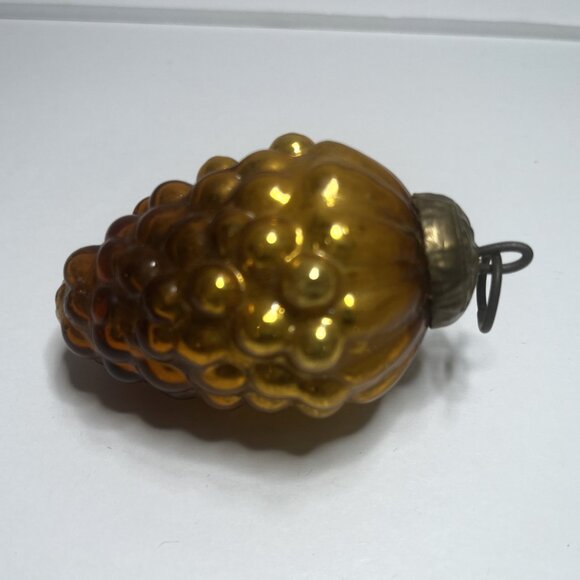 Vintage Kugal Mercury Glass Grape Cluster Pinecone Brown Christmas Ornament - Picture 3 of 3